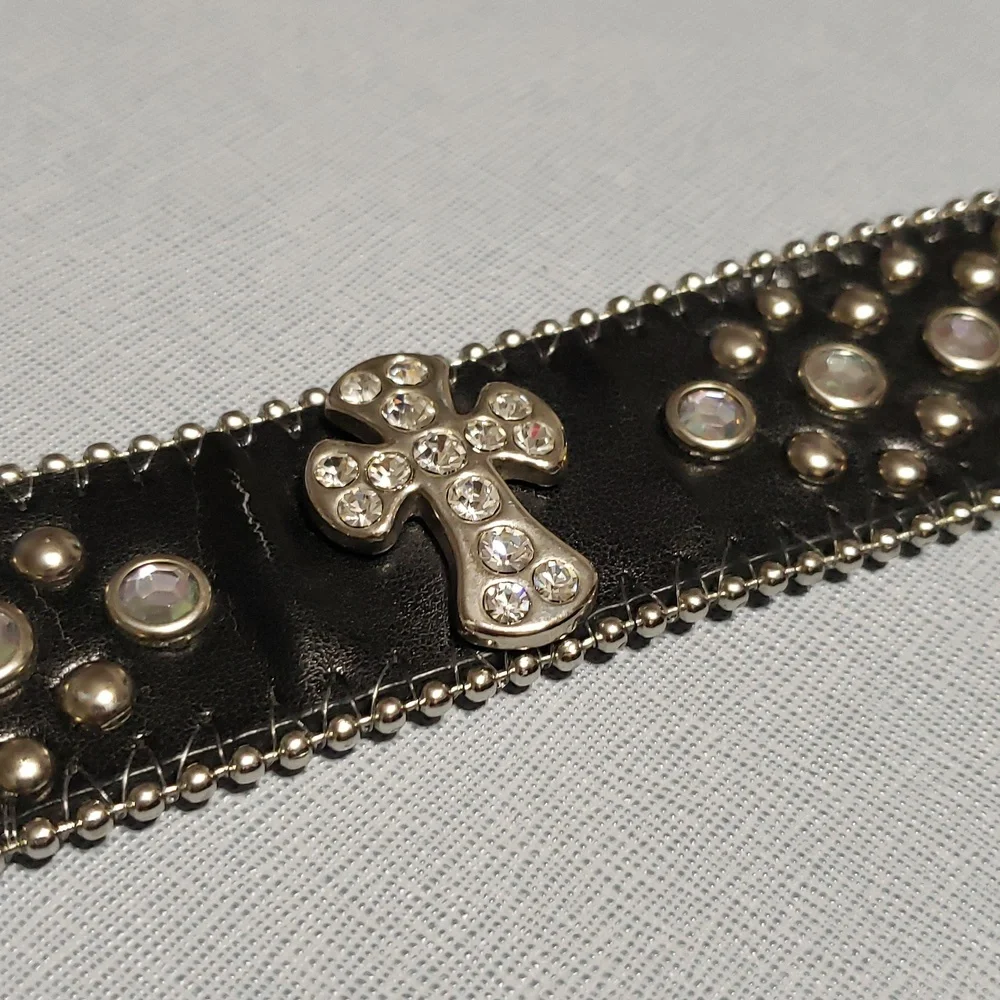 Womens Geniune Leather Western Rhinestone Belt - Picture 3 of 7